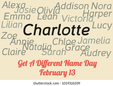 Get A Different Name Day - annual celebration held on February 13; part retro vintage unusual holiday set - another in my portfolio