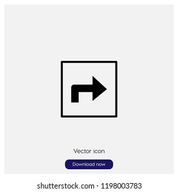 Get direction button sign icon in trendy flat style isolated on grey background, modern symbol vector illustration for web