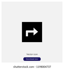 Get direction button sign icon in trendy flat style isolated on grey background, modern symbol vector illustration for web