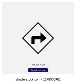 Get direction button sign icon in trendy flat style isolated on grey background, modern symbol vector illustration for web