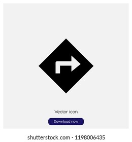 Get direction button sign icon in trendy flat style isolated on grey background, modern symbol vector illustration for web