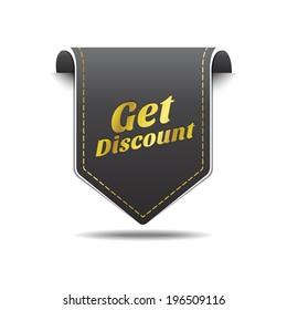 Get Discount Gold Black Label Icon Vector Design