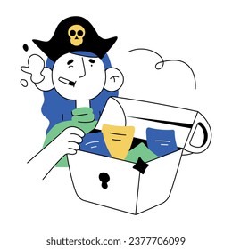 Get document chest hand drawn illustration 
