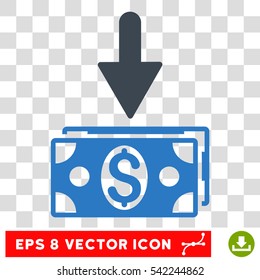 Get Dollar Banknotes vector icon. Image style is a flat smooth blue icon symbol.