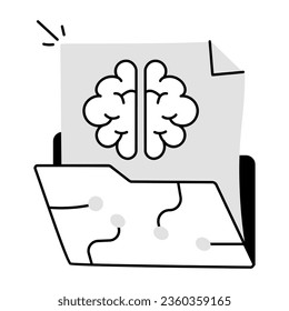 Get doodle icon of ai folder 