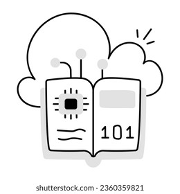 Doodle-Symbol für den Datenspeicher erhalten 