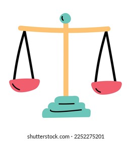 Get a doodle icon of balance scale 