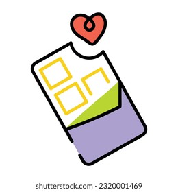 Get a doodle icon of chocolate bar 