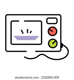 Get doodle icon of microwave oven 