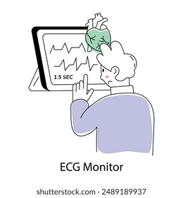 Obtener una mini ilustración doodle de monitor de ecg 