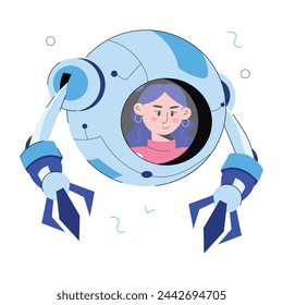Consigue la mini ilustración de un vehículo robot 