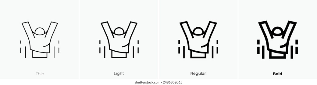 get dressed icon. Thin, Light Regular And Bold style design isolated on white background