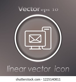 Obtén el concepto de correo electrónico. Portátil isométrico con notificación. Ilustración vectorial.