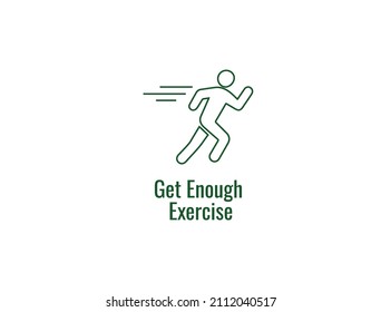 Get enough exercise icon vector illustration