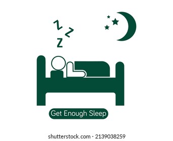 get enough sleep icon vector illustration 