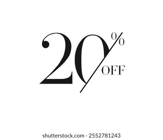 Obter Extra 20% off sinal. Sinal de preço de oferta de desconto. Etiqueta de desconto para compras, marketing, publicidade, banner e web. Ilustração isolada de vetor.