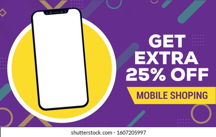 Get Extra 25% off Sale. Get extra banner. Dynamic text shape. Discount offer price sign. Special offer symbol. Save 25 percentages. Extra discount text. Gradient shape badge. Vector.