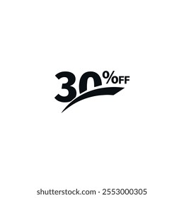 Obter Extra 30% off sinal. Sinal de preço de oferta de desconto. Etiqueta de desconto para compras, marketing, publicidade, banner e web. Ilustração isolada de vetor.
