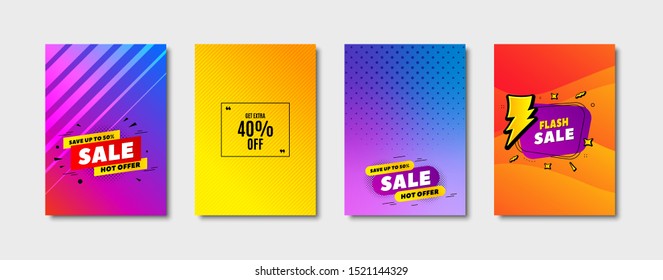 Get Extra 40% off Sale. Cover design, banner badge. Discount offer price sign. Special offer symbol. Save 40 percentages. Poster template. Sale, hot offer discount. Flyer or cover background. Vector