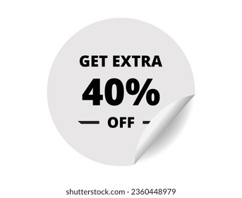 Sichern Sie sich 40 % Rabatt auf den Verkauf. 40 % kreiszeichen banner, badge symbol Vektorgrafik