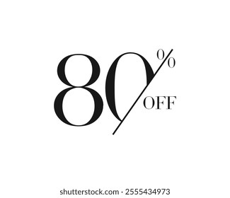 Get Extra 80% off sign. Discount offer price sign. Discount tag for shopping, marketing, advertisement, banner and web. Vector Isolated illustration.