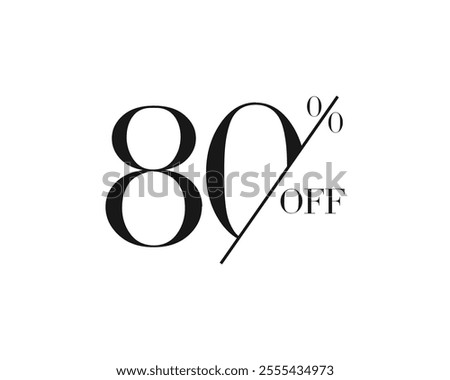 Get Extra 80% off sign. Discount offer price sign. Discount tag for shopping, marketing, advertisement, banner and web. Vector Isolated illustration.