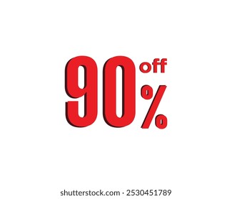 Get Extra 90% off sign. Discount offer price sign. Discount tag for shopping, marketing, advertisement, banner and web. Vector illustration.