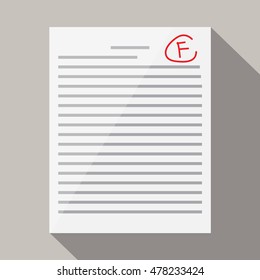 Get F for the exam  , vector design for education.