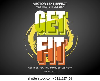 Get fit 3D editable text effect template