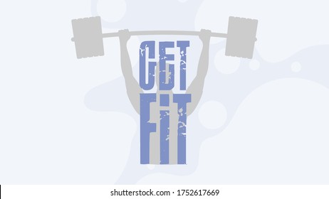 Get Fit Banner. Sports poster. Good for banners, prints, gyms or sports articles. Vector.