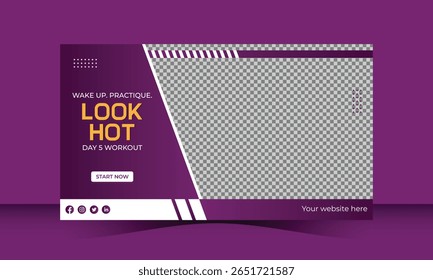 Get fit Full Body Workout Youtube Thumbnail Template Design