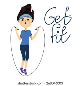 Get fit, jump rope girl