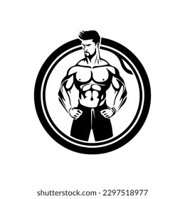 Ponerse en forma con el diseño de nuestro dinámico logotipo de gimnasio. Esta ilustración atlética es perfecta para marcas deportivas y relacionadas con el fitness.