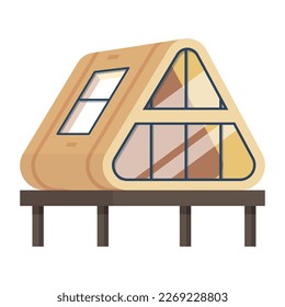 Get a flat design of house building 