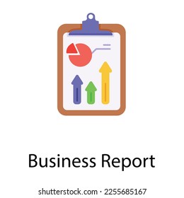 Get a flat icon of business report 