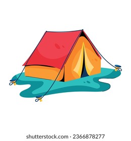Get flat icon of camping tent 