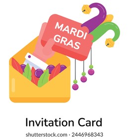 Obtener el icono plano de la tarjeta de invitación de carnaval 