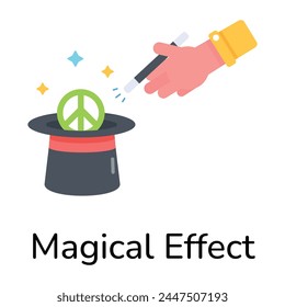 Get flat icon depicting magical effect of peace 