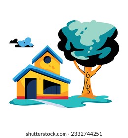 Obtener un icono plano de la construcción en casa 