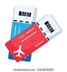 Get flat icon of plane tickets