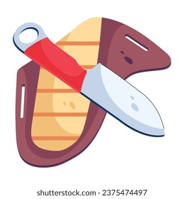 Get a flat icon of skinner knife  