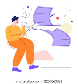 Get a flat illustration of clip editing 