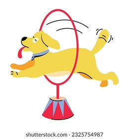 Get a flat illustration of dog hula