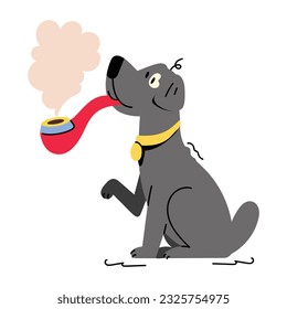 Get a flat illustration of dog pipe 