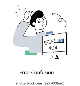 Get a flat illustration of error confusion 