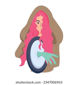 Get flat illustration of female sorcerer