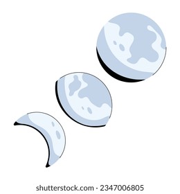 Get a flat illustration of moon phases 