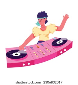 Get a flat illustration of music mixer 