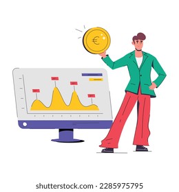 Get a flat illustration of online trade  