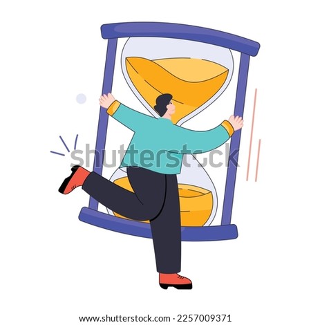 Get a flat illustration of sand clock 